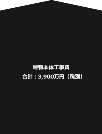 建築費用合計 3,900万円（税別）